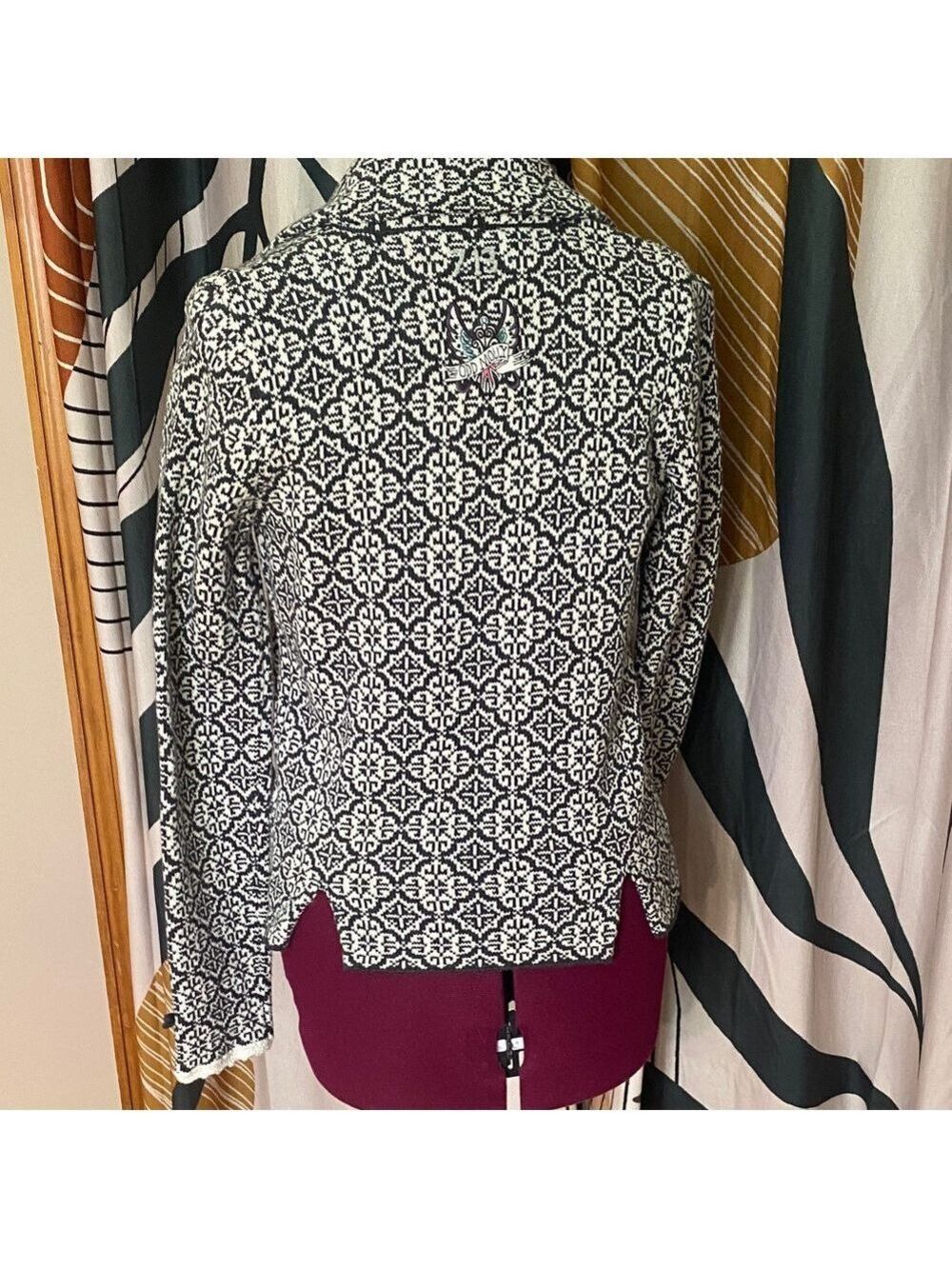 Odd Molly Black and White Patterned Blazer BNWoT - Picture 4 of 9